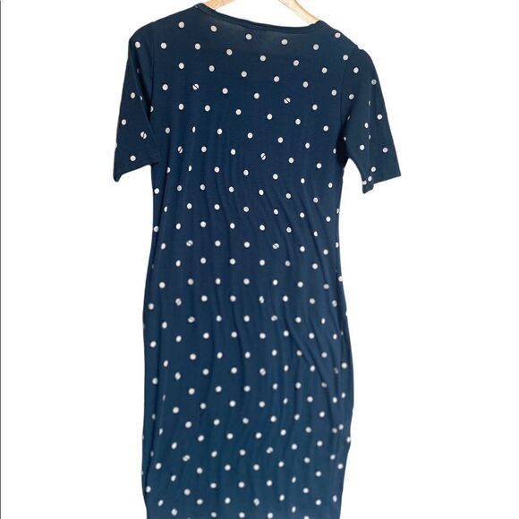 LuLaRoe Blue Polka Dot Julie Dress Size Small - Picture 4 of 4